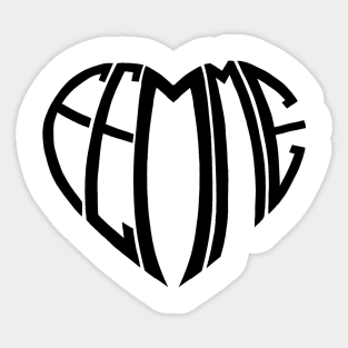 Black Femme Heart Sticker